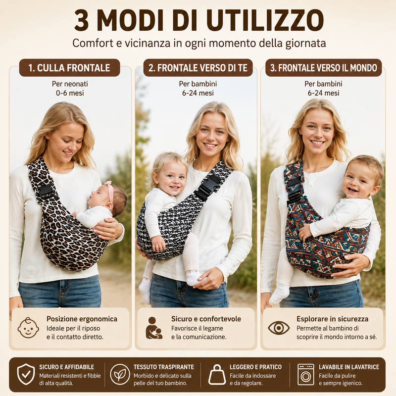 Marsupio Porta Bebè Mani Libere