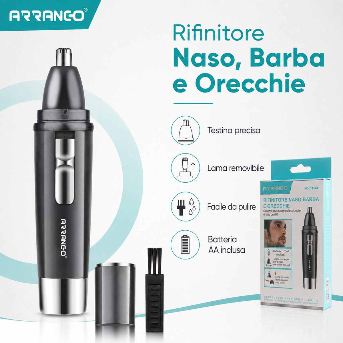 Rifinitore Naso e Orecchie Elettrico Impermeabile