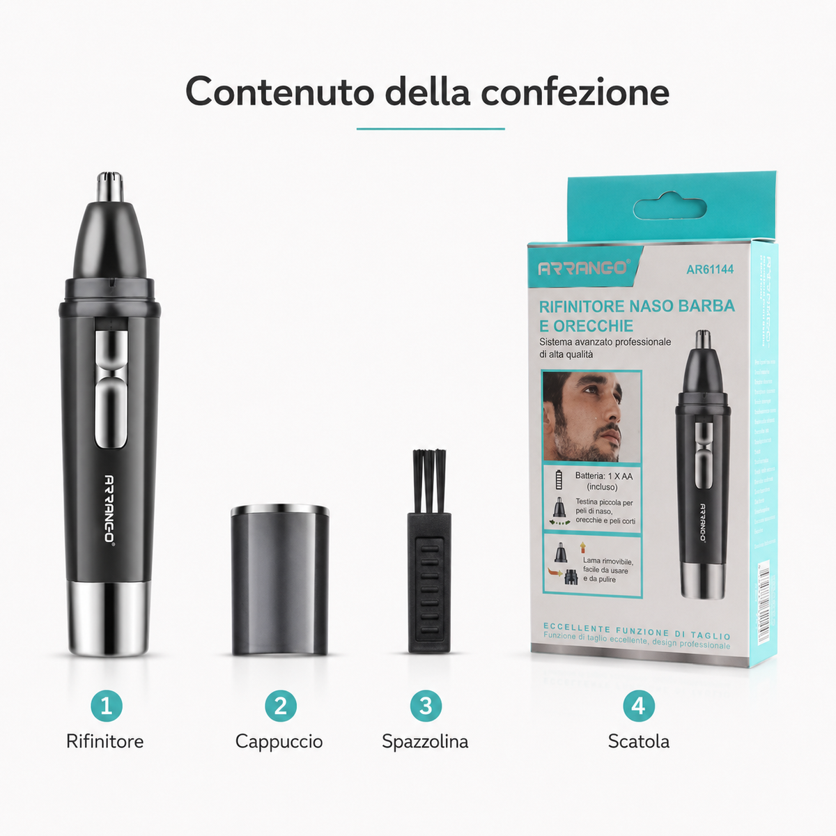 Rifinitore Naso e Orecchie Elettrico Impermeabile